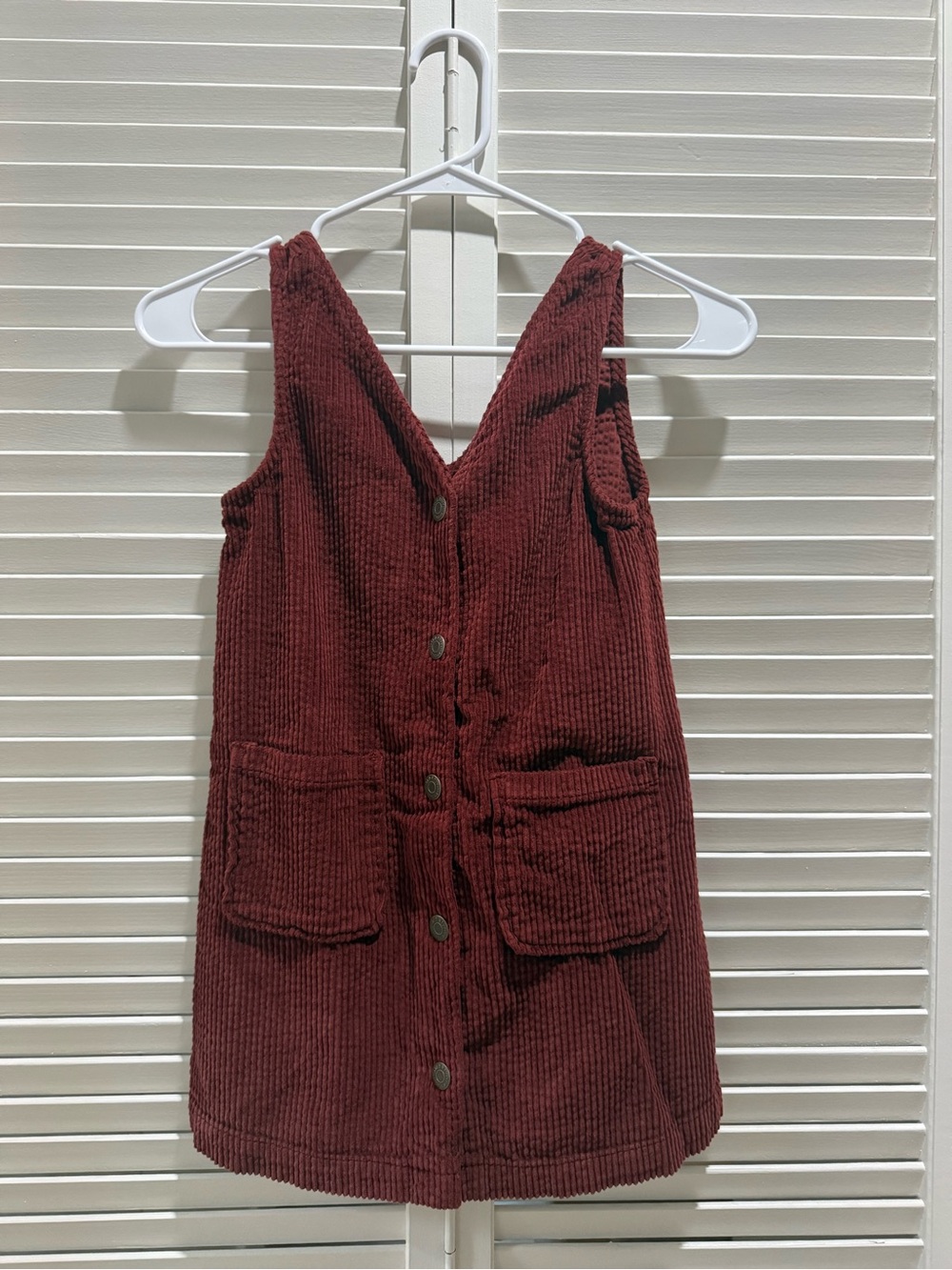 Old Navy Burgundy Corduroy Button-Front Pinafore Dress
